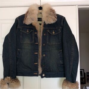 Vintage Real Fur Denim Jacket